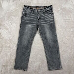 True Rebel 805 Straight Fit Jeans Mens 34x30 Acid Washed Grey Premium Denim